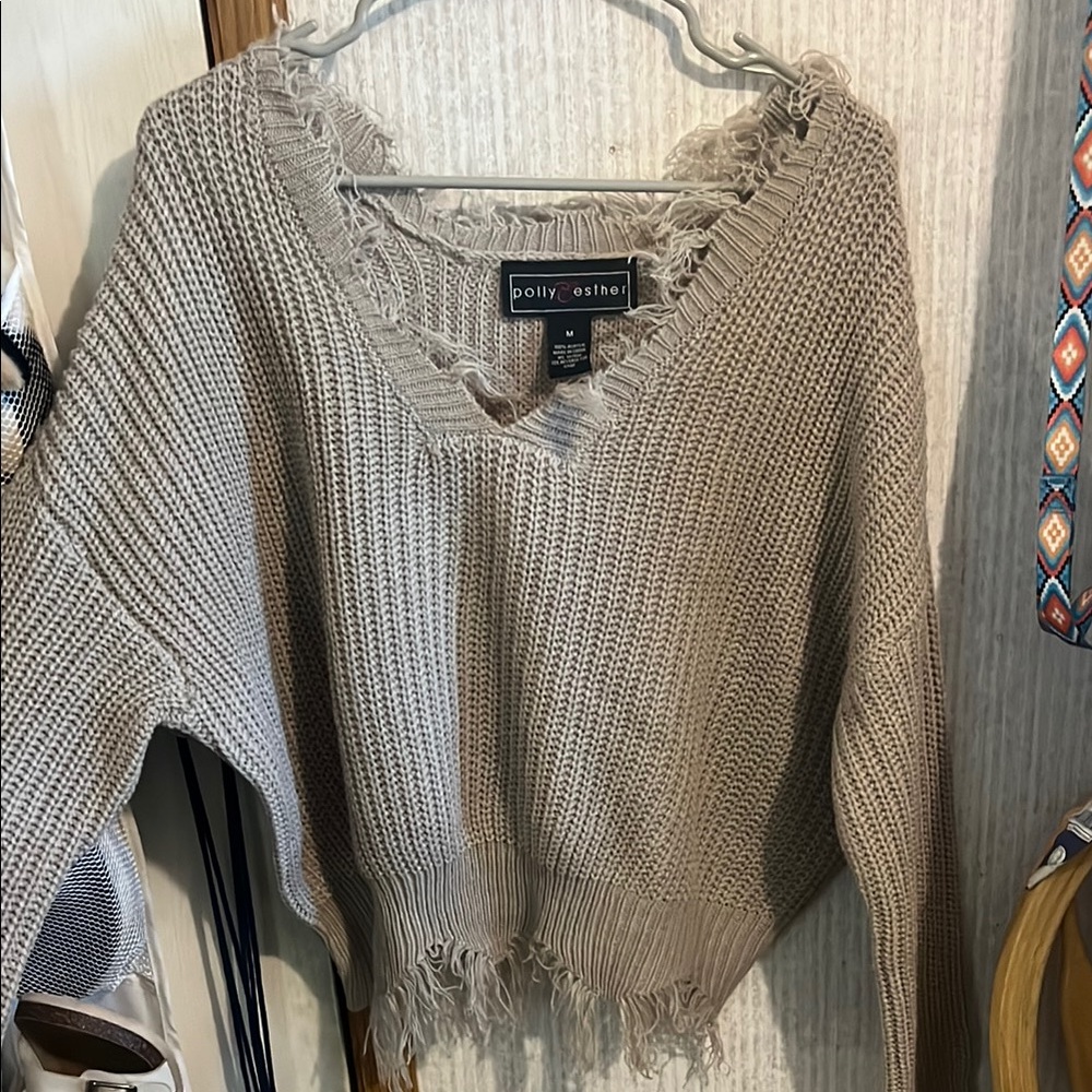 Polly & Esther Women's Tan Sweater